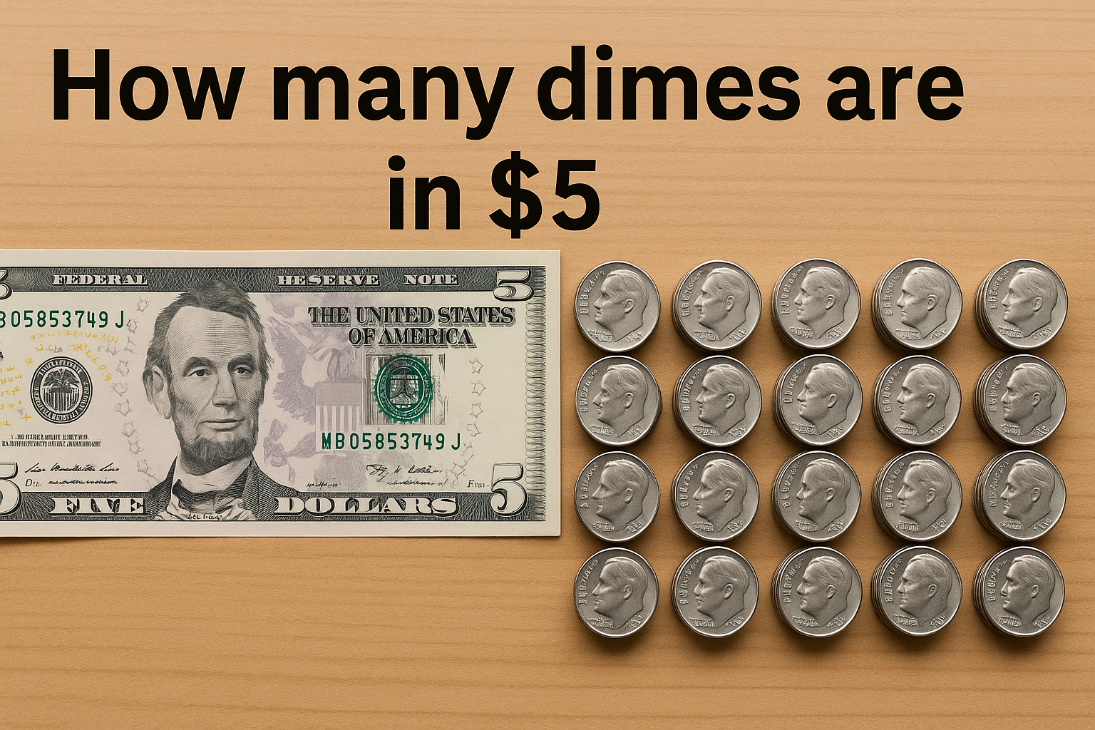 How many dimes are in $5