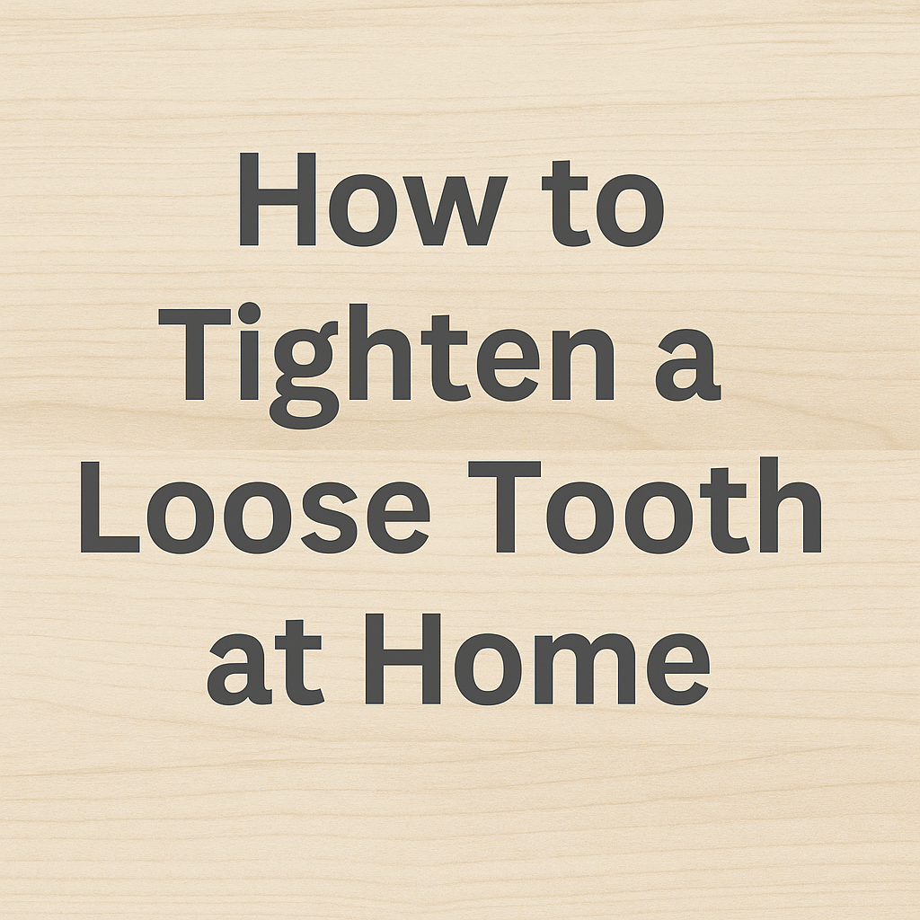 How to Tighten a Loose Tooth at Home